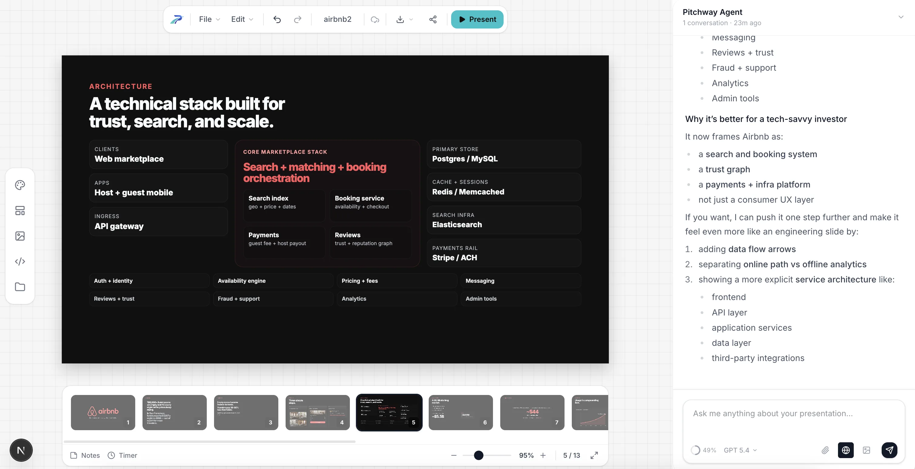 Creating a personalized version for a specific investor