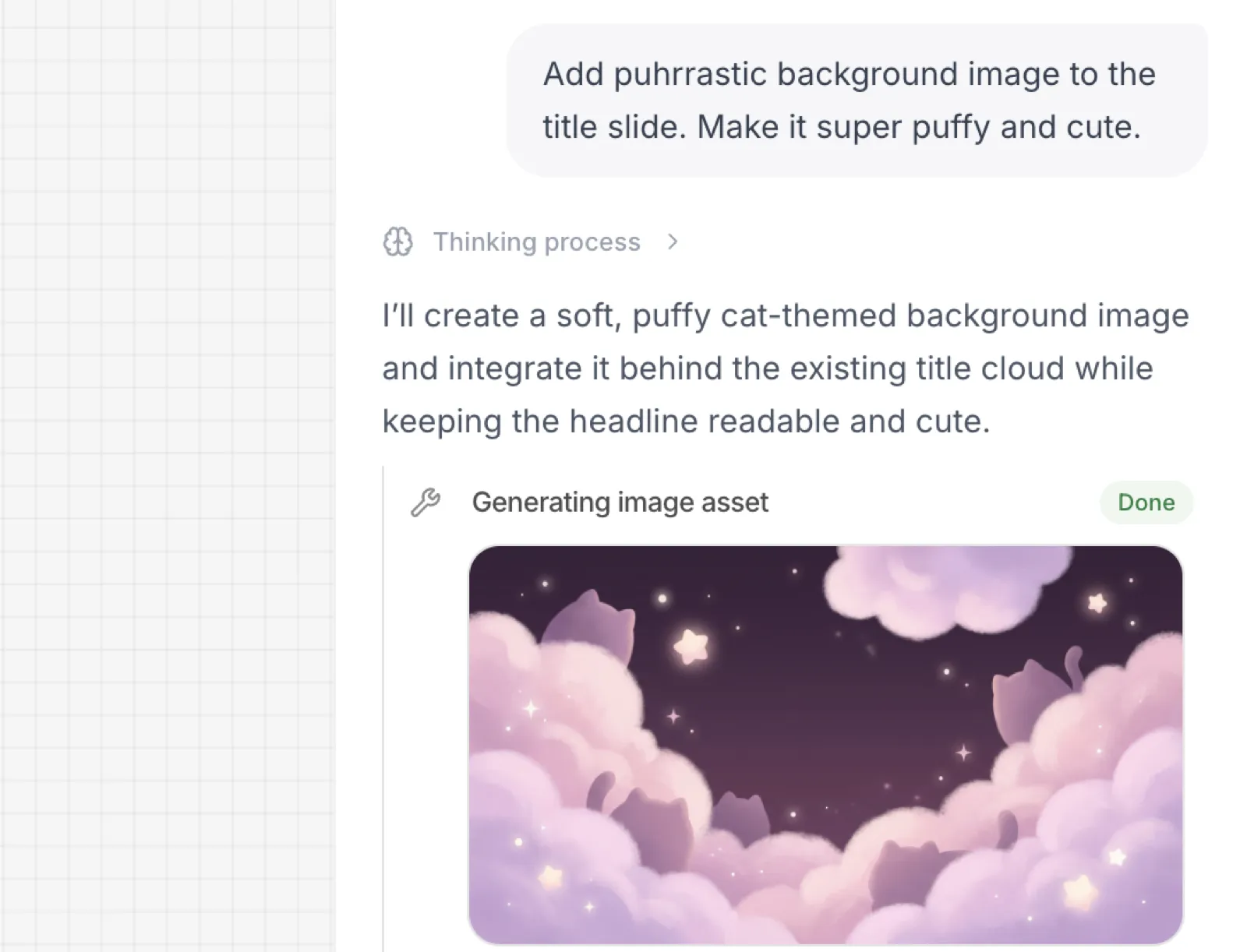 Prompt to the agent for generating background
