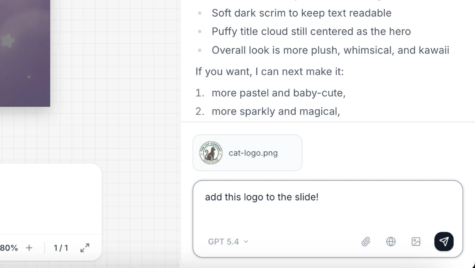 Adding images via chat